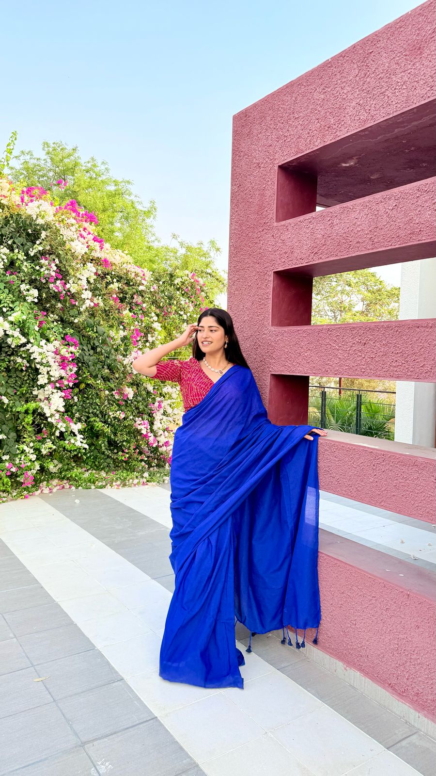 Rangdhaaga Royalblue Cotton Saree